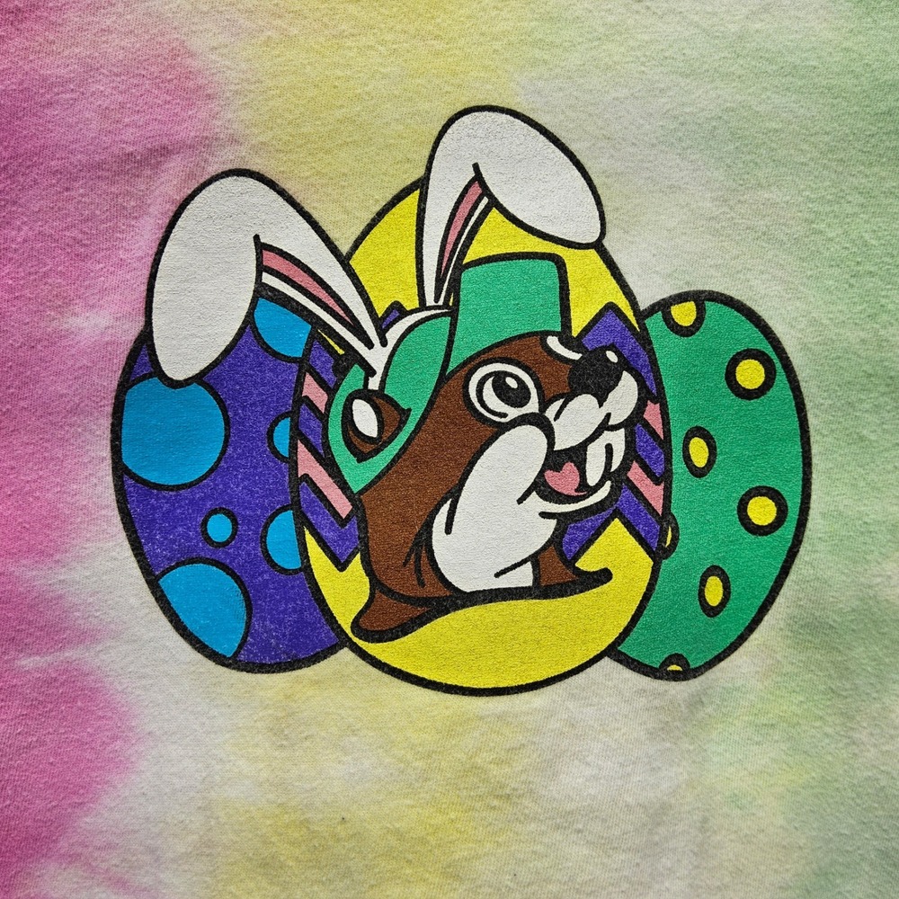 Buc-ee's Easter T-Shirt Kids 4T Rainbow Tie-Dye Bunny Graphic Short Sleeve Tee